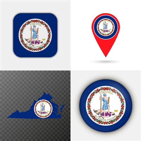 Set of Virginia state flag. Vector illustration. 15260528 Vector Art at ...