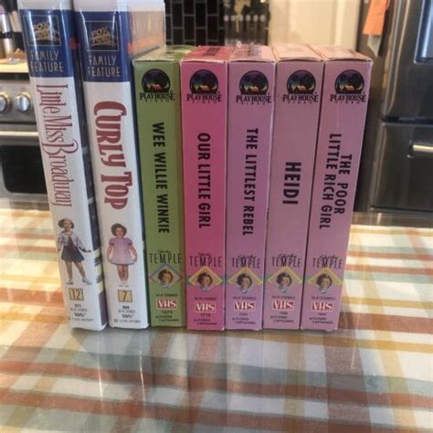 Lot Of 7 Shirley Temple VHS Tapes Curly Top Heidi Wee Willie EBay