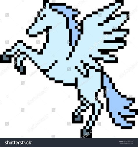 Vector Pixel Art Pegasus Isolated Stock Vector Royalty Free 697157914