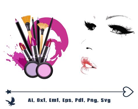 Make Up Svg Svg File Svg Files Lipstick Svg Mascara Svg Make Up Brush