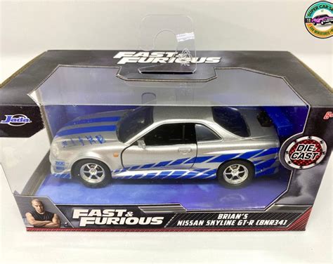 Fast & Furious Brians Nissan Skyline GT-R BNR34 1/32 Scale Made by Jada ...