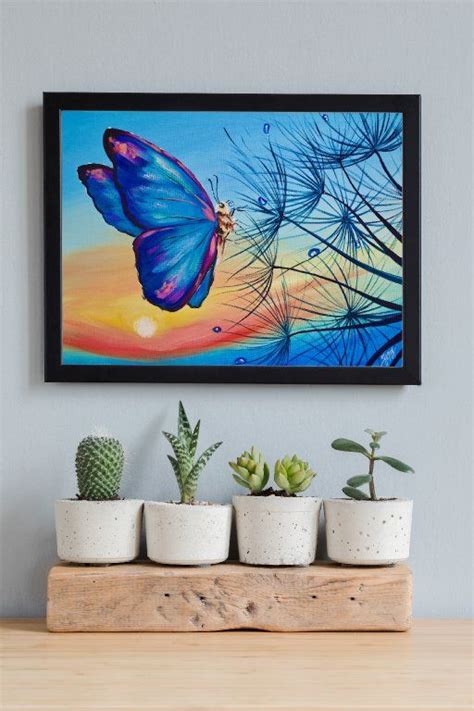 Healing Easy Butterfly Sunrise And Dandylion Acrylic Painting Tutorial Theartsherpa Canvas