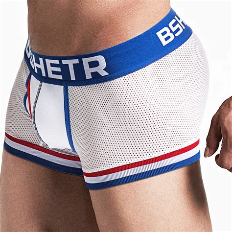 Bshetr Brand High Quality Underwear Men Mesh Boxers Sexy U Pouch Shorts