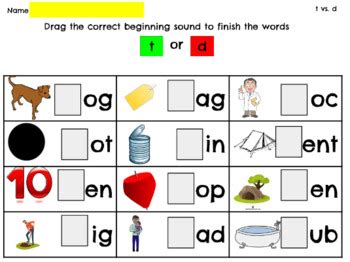 Letter Sound Activities P Vs B T Vs D K Vs G Science Of Reading