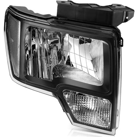 Fits 2009 2014 Ford F 150 Headlights Assembly Pair Clear Lens Black Housing Set Ebay