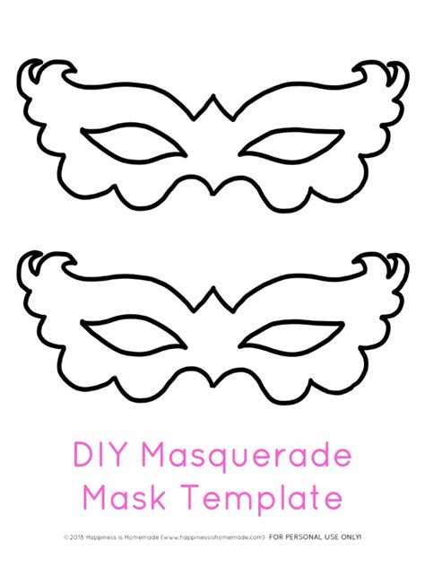 Masquerade Mask Template Printable