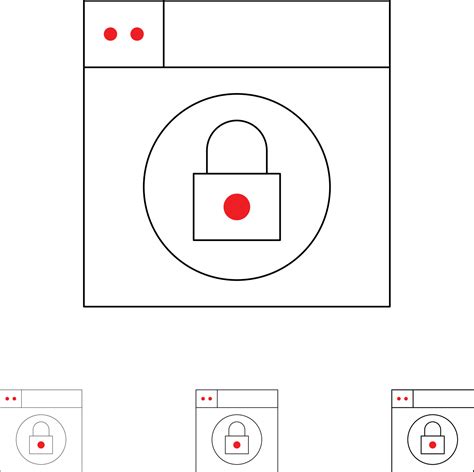 Web Design Lock Bold And Thin Black Line Icon Set 13138945 Vector Art