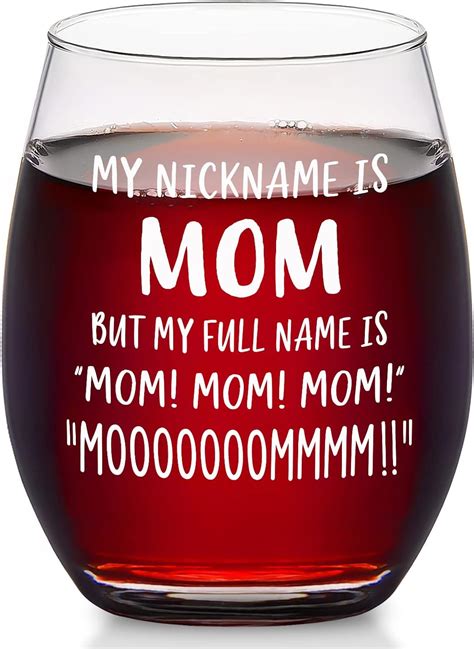 Modwnfy Funny T For Mom Mothers Day Wine Glass Best