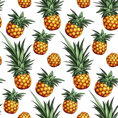 Premium Vector Pineapple Seamless Pattern