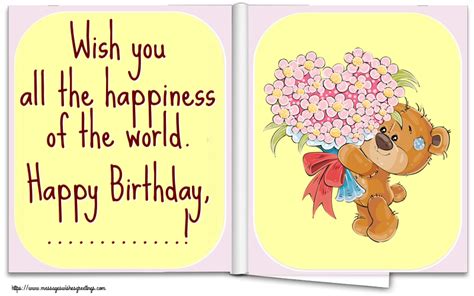 Custom Greetings Cards For Birthday Flowers Wish You All The