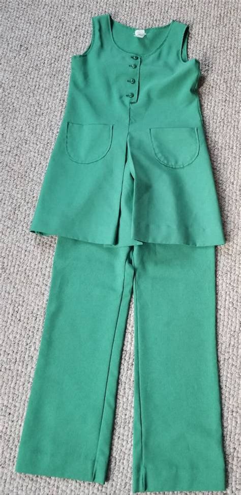 Vintage Girl Scouts Uniform Size 10 Green 2 Piece Set Etsy