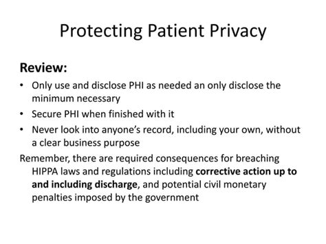 Protecting Patient Privacy Ppt