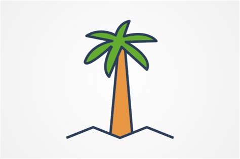 Coconut Tree Line Filled Icon Graphic By Graphic Nehar · Creative Fabrica