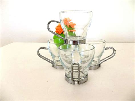 Vintage Italian Espresso cups set Bormioli Rocco FOUR