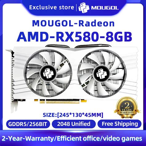 MOUGOL-New-AMD-RX-580-8GB-2048SP-Placa-De-Video-Gaming-Graphics-Card ...
