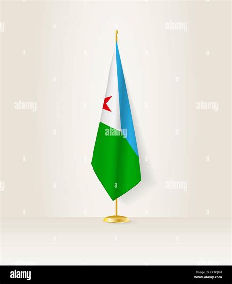 Djibouti flag on a flag stand. Vector illustration Stock Vector Image ...