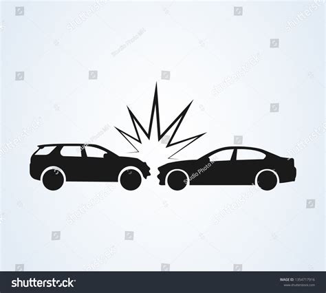 Car Crash Accidents Icon Vector Illustration Stock Vector Royalty Free