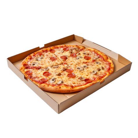 Ai Generated Cardboard Box With Pizza Clip Art 34928016 Png