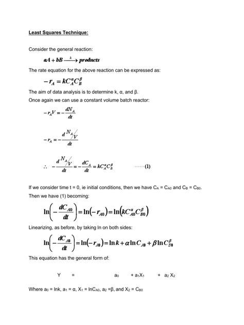 Least Squares Technique | PDF | Equations | Adsorption