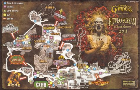 Howl O Scream Maps BGT History Busch Gardens Tampa History