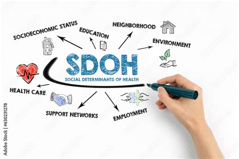 Sdoh Social Determinants Of Health Concept Chart With Keywords And