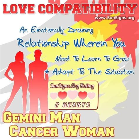 Gemini Man And Cancer Woman Love Compatibility SunSigns Org