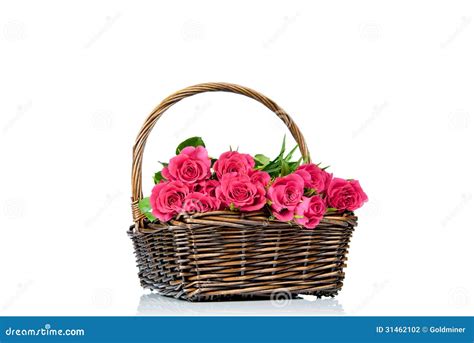 Rosa Rosen Im Korb Stockfoto Bild Von Empfindlich Feiern