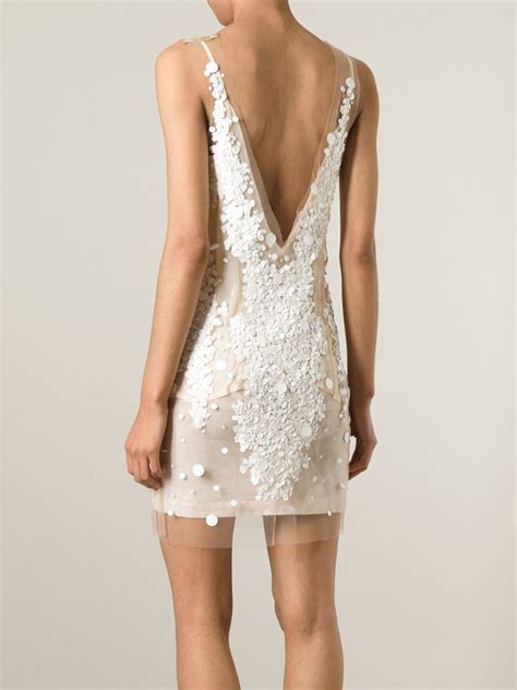 Lyst Amen Sheer Sequin Embellished Dress In White