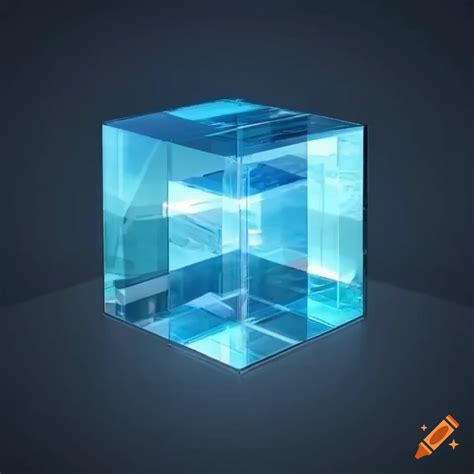 Glass Cube Displaying Augmented Reality Holograms