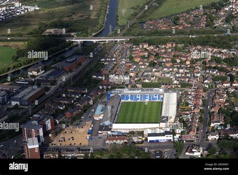 An Aerial View Of The Peterborough United Football Ground The Weston