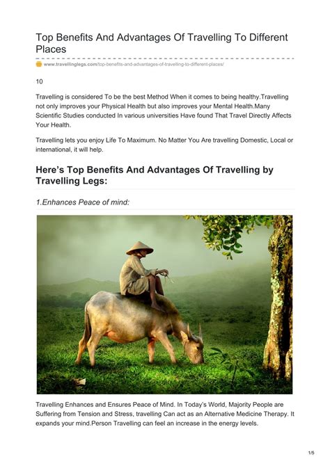 Ppt Top Benefits And Advantages Of Travelling Powerpoint Presentation