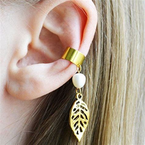 Earcuff Leaf Faux Piercing Ear Wraps Clip On Ear Cuff Non Pierced Ear