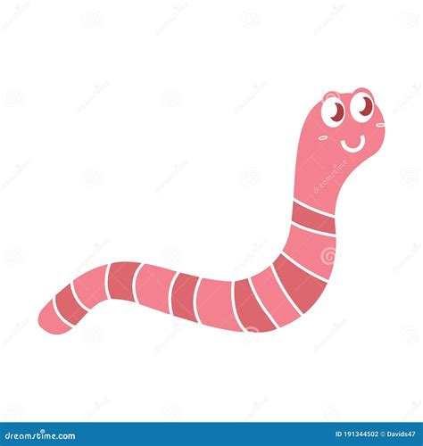 Isolated Cute Worm Cartoon Stock Vector Illustration Of Vector 191344502