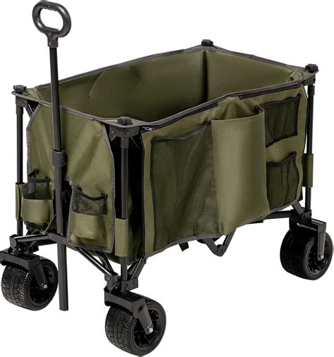 Outsunny Folding Garden Trolley Cargo Traile On Wheels Collapsible