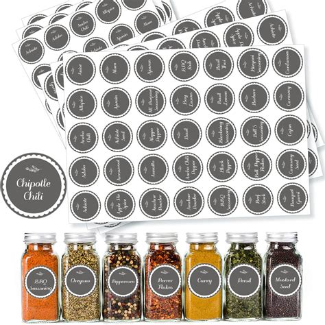 Amazon Round Herb And Spice Labels For Jars Prefdo