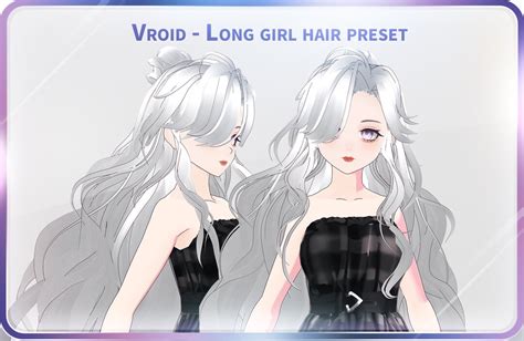 Vroid Long Girl Hair Preset Curly Hair Detail Hair Jungle Etsy