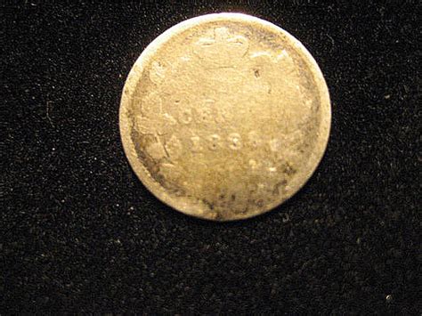 1888 Victoria Dei Gratia Regina 5 Cent Silver Canadian Coin