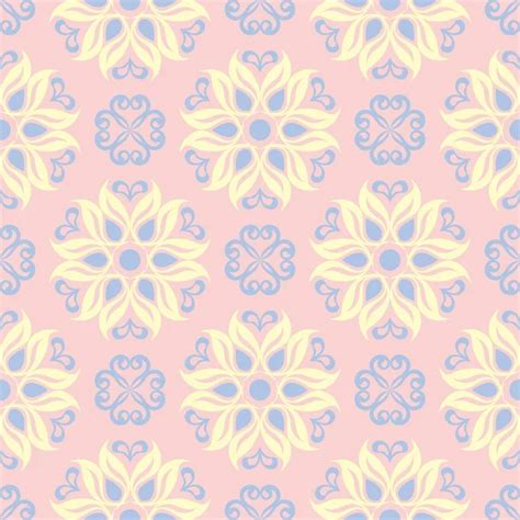 Floral Seamless Pattern Beige Background Violet Blue Flower Elements