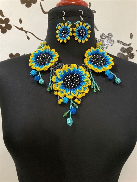 This Beautiful Huichol Jewelry Set Is The Perfect Complement To Add