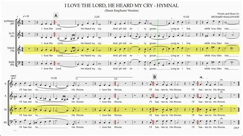 I Love The Lord He Heard My Cry Tenor Emphasis Version Youtube