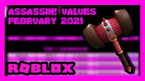 Roblox Assassin Value List February 2021 [zickoi] Youtube