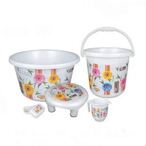 White Unbreakable Paras Bathroom Set 100 Virgin Plastic At Rs 910set
