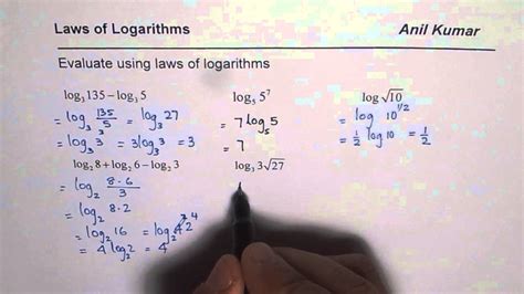 How To Apply Logarithmic Laws And Evaluate Log Expressions Youtube