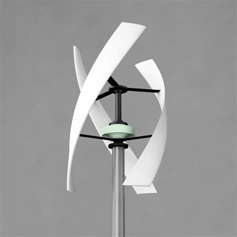 3D Model Small Vertical Axis Wind Turbine VAWT Darrieus Helix VR AR