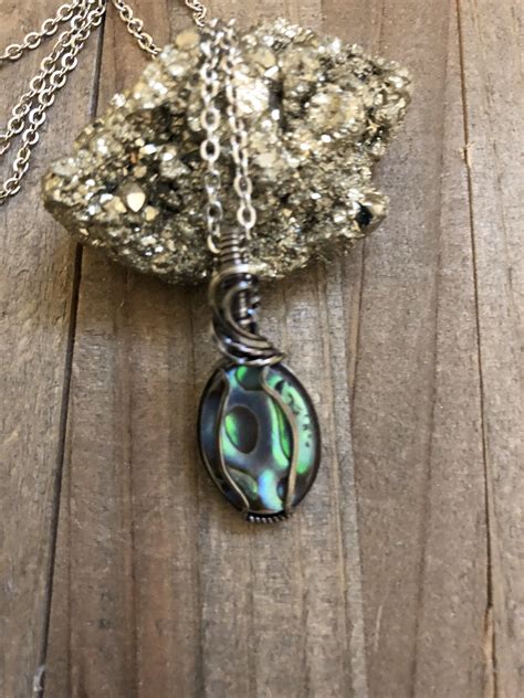 Abalone Shell Necklace Abalone Pendant Shell Pendant Etsy Abalone