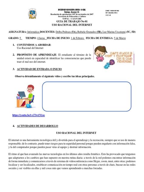 Informatica Grado 5 Guia 1 | PDF | Internet | Informática 