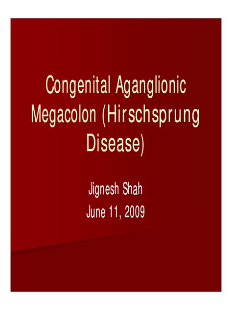 Congenital Aganglionic Megacolon Hirschsprung Disease Rectum