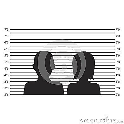 Silhouette Of Anonymous Male Or Female In Mugshot Or Police Lineup