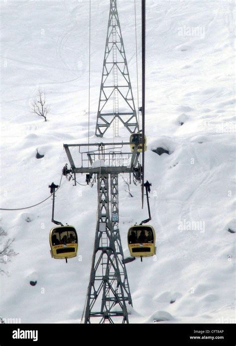 A view of gulmarg gondola in gulmarg kashmir india this cable car ...