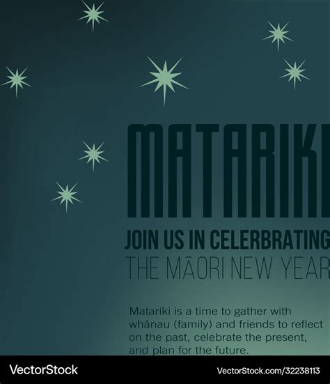 Nz Matariki Maori New Year Poster Royalty Free Vector Image